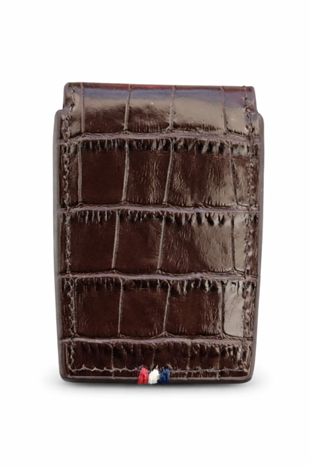 S.T. Dupont Crocodile Kahverengi Deri Le Grand Çakmak Kılıfı