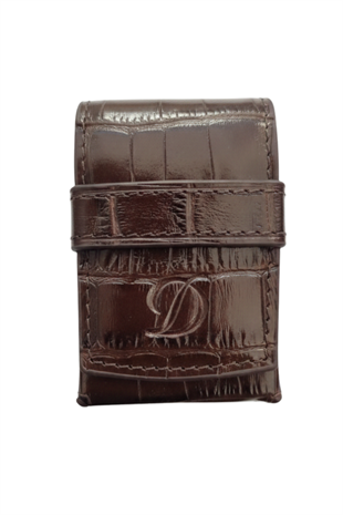 S.T. Dupont Crocodile Kahverengi Deri Le Grand Çakmak Kılıfı