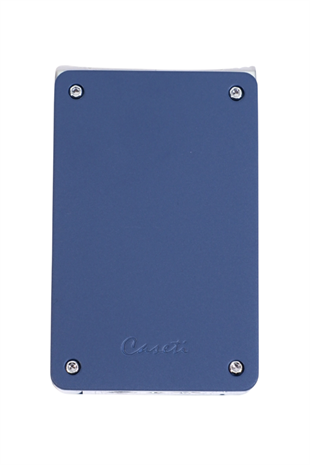 Caseti Çift Torch Pürmüz & Tek Torch Mum Alev Delicili Lacivert Metal Puro Çakmağı