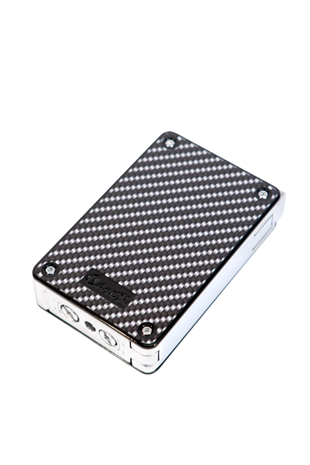 Caseti Çift Torch Pürmüz & Tek Torch Mum Alev Delicili Karbon Desenli Metal Puro Çakmağı