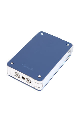 Caseti Çift Torch Pürmüz & Tek Torch Mum Alev Delicili Lacivert Metal Puro Çakmağı