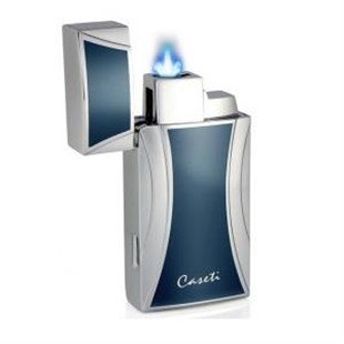 Caseti Tek Torch Pürmüz Mavi-Gümüş Puro Çakmak CA0285B002