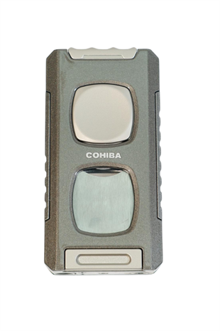 Cohiba Çift Torch Pürmüz Kesici & Delici & İğneli Füme Metal Puro Çakmağı