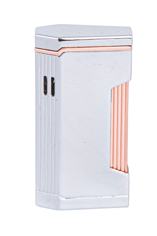 Parmida Çift Torch Pürmüz Mat Gümüş Metal Puro Çakmağı