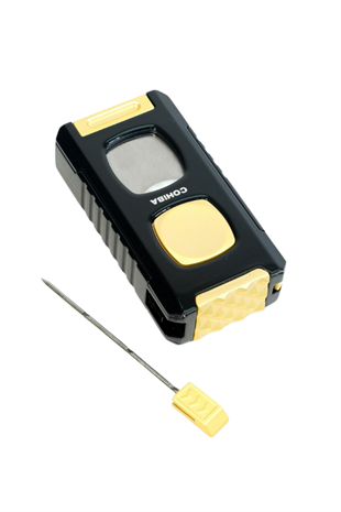 Cohiba Çift Torch Pürmüz Kesici & Delici & İğneli Siyah Sarı Metal Puro Çakmağı