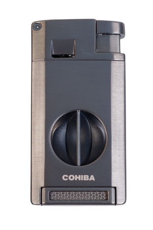 Cohiba Çift Torch Pürmüz Kesici & Delici Gunmetal Metal Puro Çakmağı