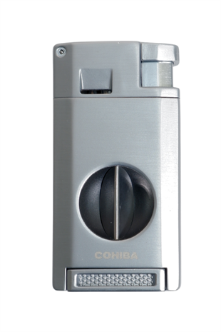 Cohiba Çift Torch Pürmüz Kesici & Delici Gümüş Metal Puro Çakmağı