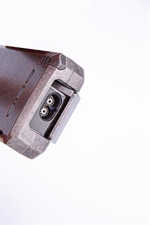 Cohiba Çift Torch Dahili Açıcı & V Kesici Fırçalı Gümüş Metal Puro Çakmağı