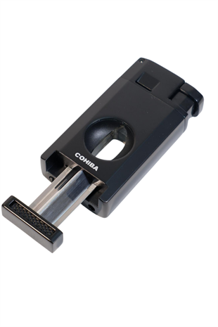 Cohiba Çift Torch Pürmüz Kesici & Delici Siyah Metal Puro Çakmağı