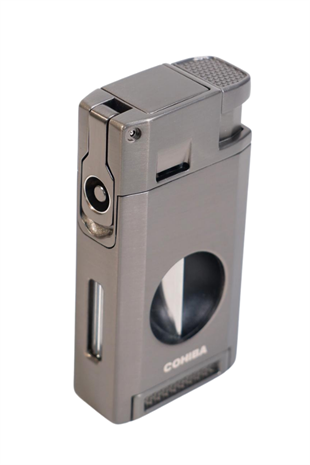 Cohiba Çift Torch Pürmüz Kesici & Delici Gunmetal Metal Puro Çakmağı