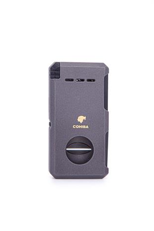 Cohiba Çift Torch Dahili Açıcı & V Kesici Gunmetal Metal Puro Çakmağı