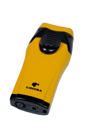 Cohiba Çift Torch Pürmüz Sarı - Siyah Puro Çakmağı
