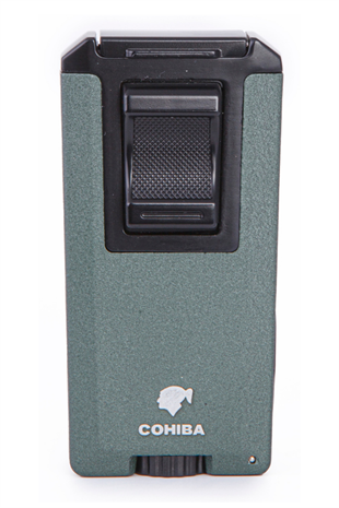 Cohiba Çift Torch Pürmüz Yeşil-Siyah Metal Puro Çakmağı
