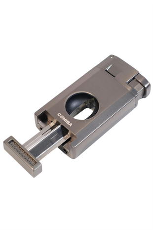 Cohiba Çift Torch Pürmüz Kesici & Delici Gunmetal Metal Puro Çakmağı