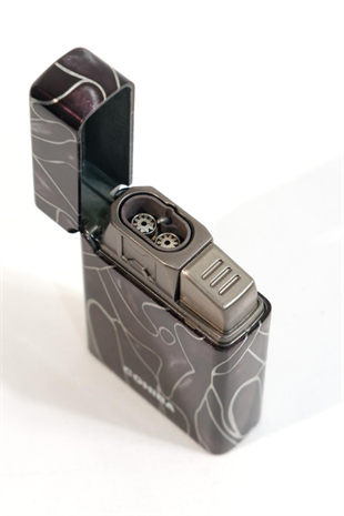 Cohiba Çift Torch Pürmüz Desenli Metal Puro Çakmağı