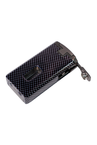 Cohiba Çift Torch Pürmüz Siyah Karbon Desenli Puro Çakmağı