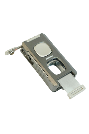 Cohiba Çift Torch Pürmüz Kesici & Delici & İğneli Füme Metal Puro Çakmağı