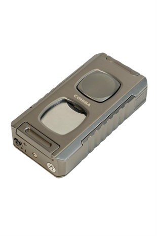 Cohiba Çift Torch Pürmüz Kesici & Delici & İğneli Gunmetal Metal Puro Çakmağı