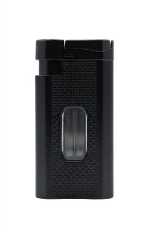 Cohiba Çift Torch Pürmüz Dahili Kesicili Siyah Metal Puro Çakmağı