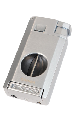 Cohiba Çift Torch Pürmüz Kesici & Delici Gümüş Metal Puro Çakmağı