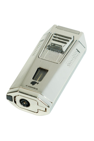 Cohiba Çift Torch Pürmüz Delicili Gümüş Metal Puro Çakmağı