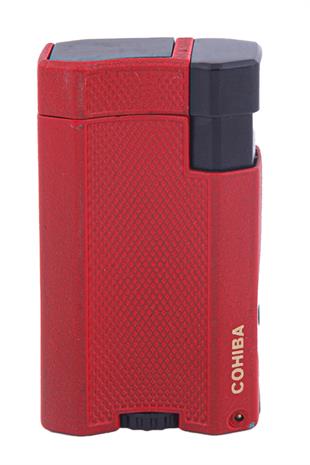 Cohiba Çift Torch Pürmüz Kırmızı Desenli Puro Çakmağı