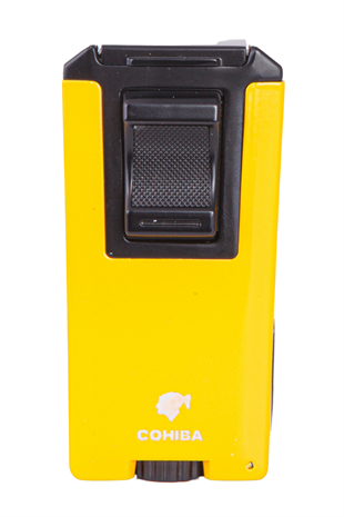 Cohiba Çift Torch Pürmüz Sarı-Siyah Metal Puro Çakmağı