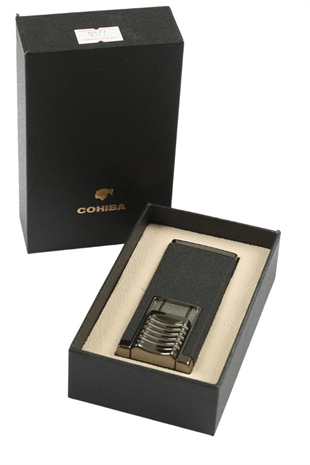 Cohiba Çift Torch Mat Siyah-Gunmetal Metal Puro Çakmağı