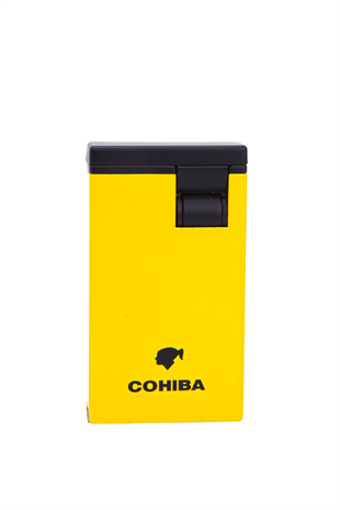 Cohiba Çift Torch Pürmüz Sarı-Siyah Metal Puro Çakmağı