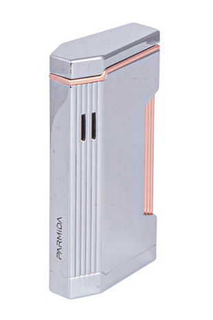 Parmida Çift Torch Pürmüz Mat Gümüş Metal Puro Çakmağı