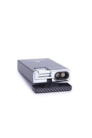 Cohiba Çift Torch Pürmüz Karbon Desenli Metal Puro Çakmağı