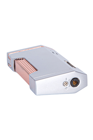 Parmida Çift Torch Pürmüz Mat Gümüş Metal Puro Çakmağı