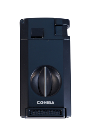 Cohiba Çift Torch Pürmüz Kesici & Delici Siyah Metal Puro Çakmağı