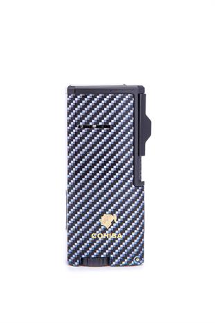 Cohiba Üç Torch Pürmüz Karbon Desenli Metal Puro Çakmağı