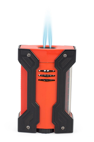 Conquistador Çift Torch Turuncu Siyah Defi Extreme Dizayn Metal Puro Çakmağı