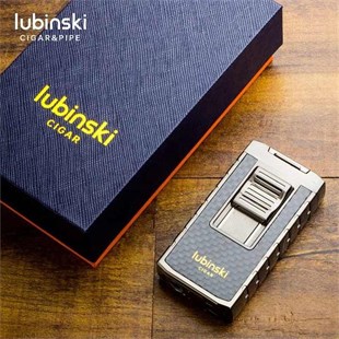 Lubinski Yeni Stil Delicili Çift Torch Puro Çakmağı Silver