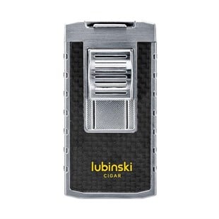 Lubinski Yeni Stil Delicili Çift Torch Puro Çakmağı Silver