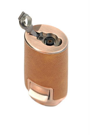 Parmida Çift Torch Pürmüz Delicili Gövdesi Deri Bronz Metal Puro Çakmağı