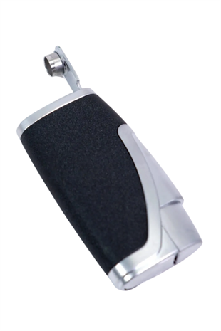 Parmida Çift Torch Pürmüz Siyah - Gümüş Metal Puro Çakmağı