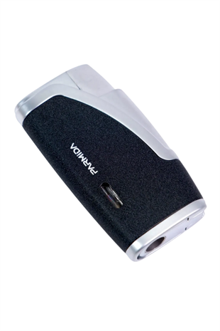 Parmida Çift Torch Pürmüz Siyah - Gümüş Metal Puro Çakmağı