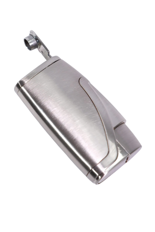 Parmida Çift Torch Pürmüz Gümüş Metal Puro Çakmağı