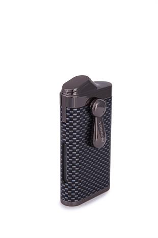 Parmida Çift Torch Pürmüz Karbon Desenli Gunmetal Metal Puro Çakmağı