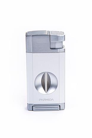 Parmida Çift Torch Pürmüz Gümüş V-Cut Puro Çakmağı
