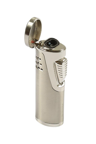 Parmida Çift Torch Pürmüz Gümüş Metal Puro Çakmağı