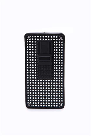 Parmida Çift Torch Pürmüz Siyah-Beyaz Desenli Metal Puro Çakmağı