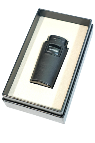 Parmida Çift Torch Pürmüz Delicili Gövdesi Deri Siyah Metal Puro Çakmağı