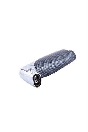 Parmida Çift Torch Pürmüz Karbon Desenli Masa Tipi Puro Çakmağı