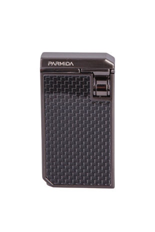 Parmida Çift Torch Pürmüz Karbon Desenli Gunmetal Metal Puro Çakmağı