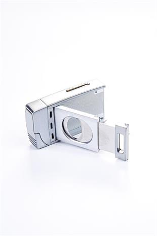 Parmida Çift Torch Pürmüz Gümüş S-Cut Puro Çakmağı