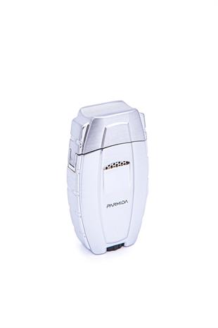 Parmida Çift Torch Pürmüz Gümüş Metal Puro Çakmağı